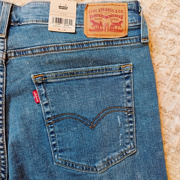 NWT 33 16 Levi's 721 High Rise Skinny Distressed Raw Edge Hem Denim Jeans NEW - Picture 6 of 12